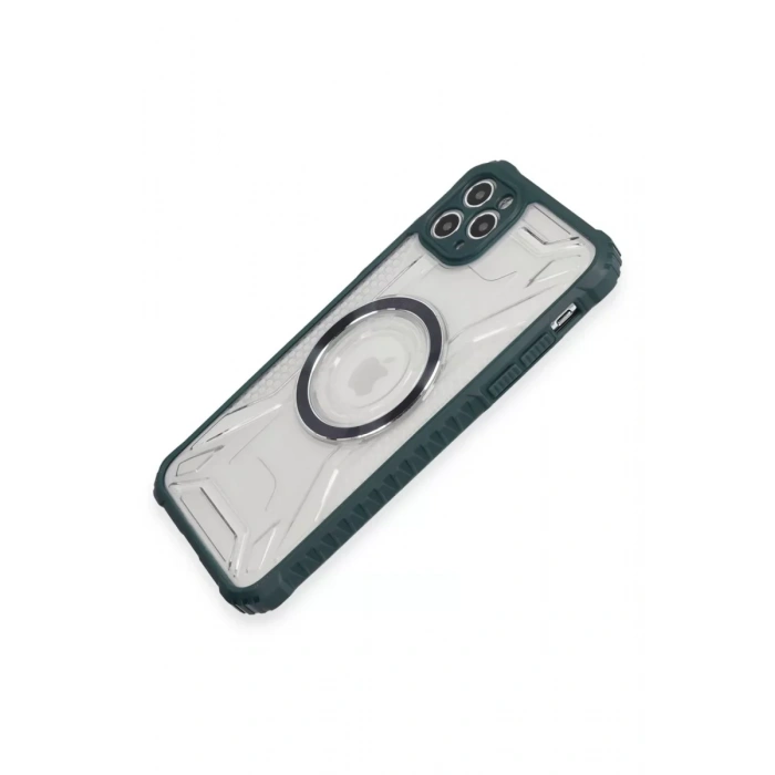 USLUCAN ALIŞVERİŞ Apple iPhone 11 Pro Max Kılıf Prag Magneticsafe Kapak - Koyu Yeşil