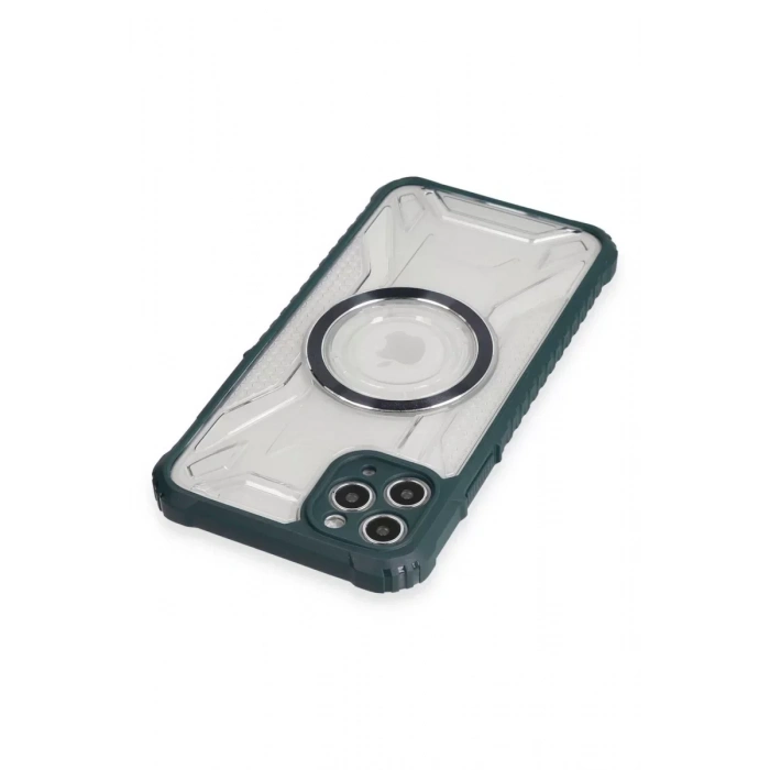 USLUCAN ALIŞVERİŞ Apple iPhone 11 Pro Max Kılıf Prag Magneticsafe Kapak - Koyu Yeşil