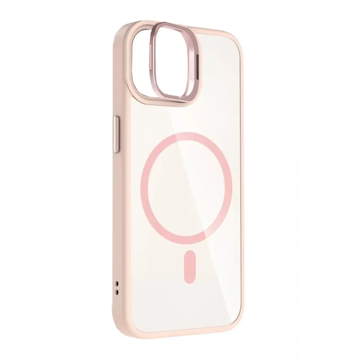 USLUCAN ALIŞVERİŞ Apple iPhone 11 Remim Lensli Magsafe Standlı Kapak - Pembe