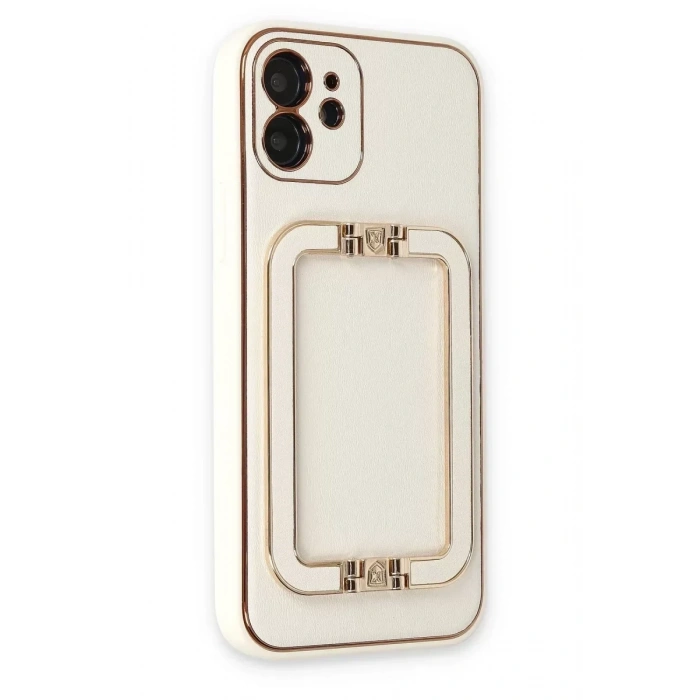USLUCAN ALIŞVERİŞ Apple iPhone 12 Kılıf Coco Elit Kapak - Beyaz