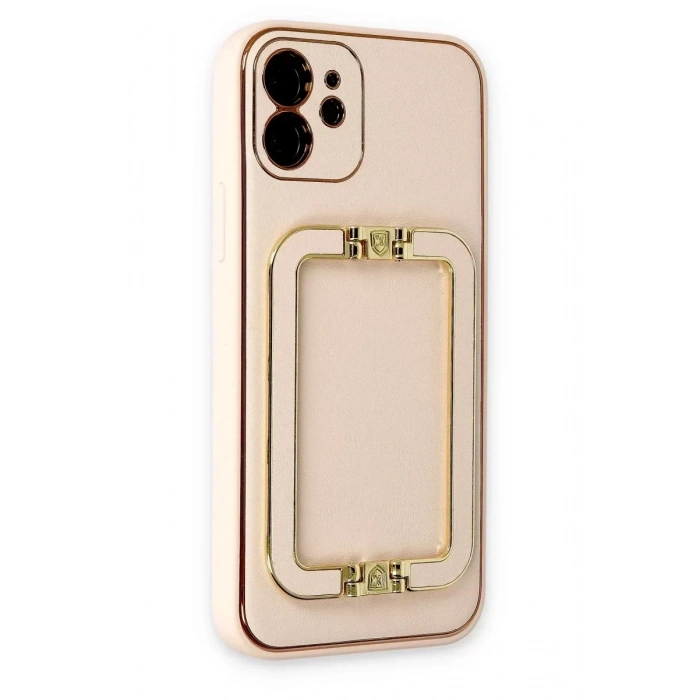 USLUCAN ALIŞVERİŞ Apple iPhone 12 Kılıf Coco Elit Kapak - Gold