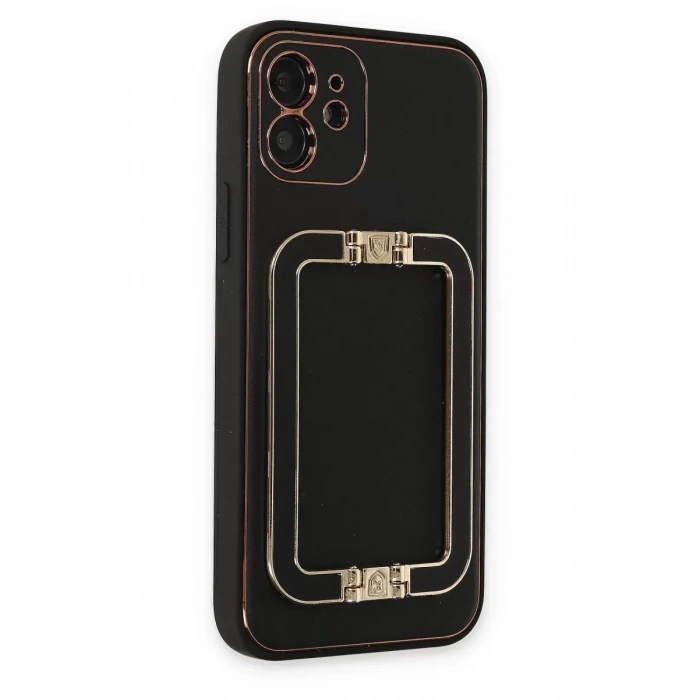 USLUCAN ALIŞVERİŞ Apple iPhone 12 Kılıf Coco Elit Kapak - Siyah