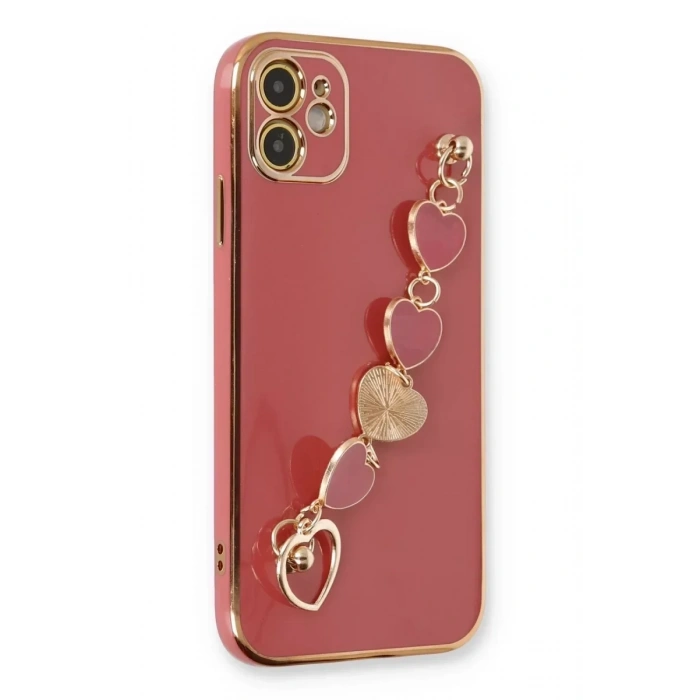 USLUCAN ALIŞVERİŞ Apple iPhone 12 Kılıf Esila Silikon - Kırmızı