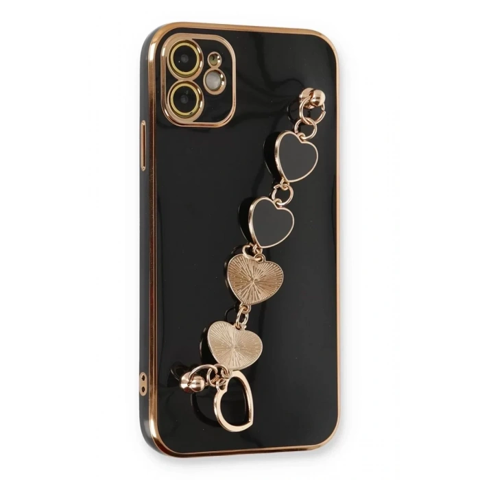 USLUCAN ALIŞVERİŞ Apple iPhone 12 Kılıf Esila Silikon - Siyah