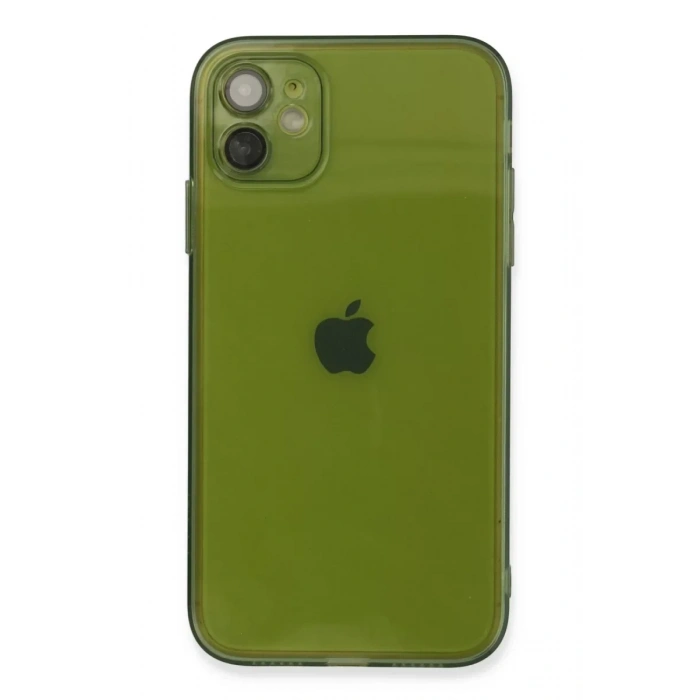 USLUCAN ALIŞVERİŞ Apple iPhone 12 Kılıf Fly Lens Silikon - Yeşil