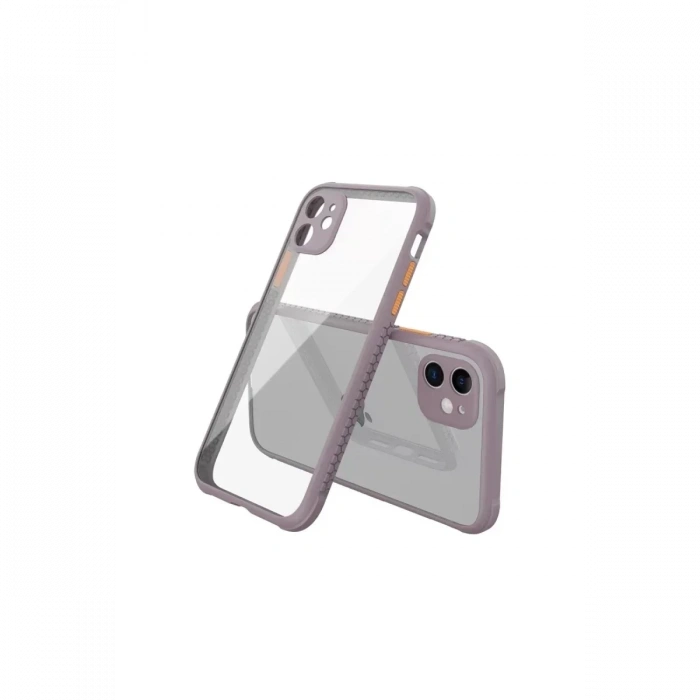 USLUCAN ALIŞVERİŞ Apple iPhone 12 Mini Kılıf Miami Şeffaf Silikon - Açık Mor