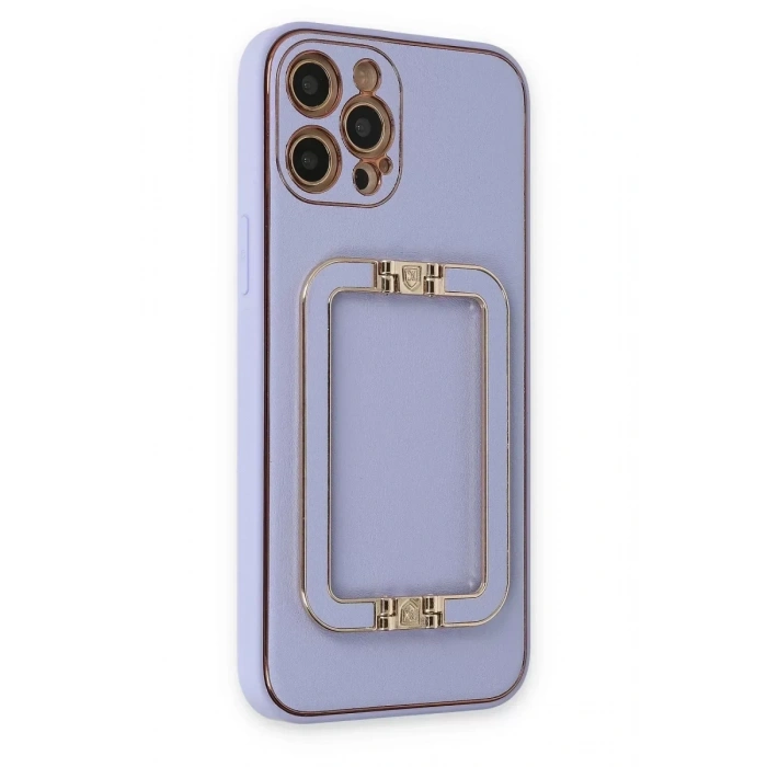 USLUCAN ALIŞVERİŞ Apple iPhone 12 Pro Kılıf Coco Elit Kapak - Lila