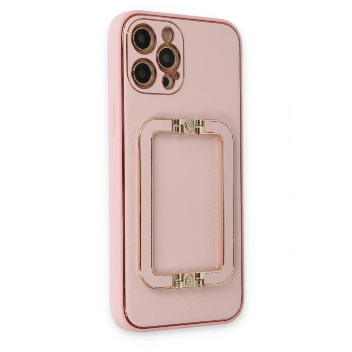 USLUCAN ALIŞVERİŞ Apple iPhone 12 Pro Kılıf Coco Elit Kapak - Pembe