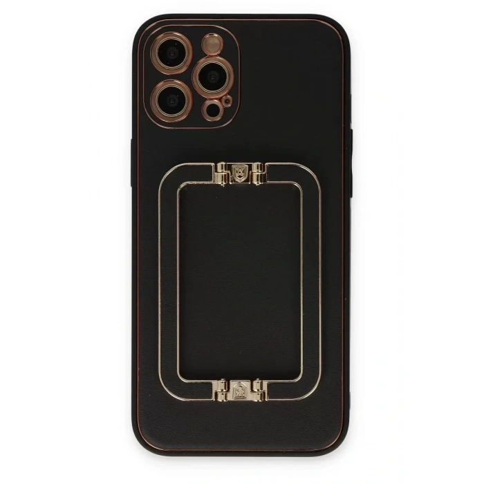 USLUCAN ALIŞVERİŞ Apple iPhone 12 Pro Kılıf Coco Elit Kapak - Siyah