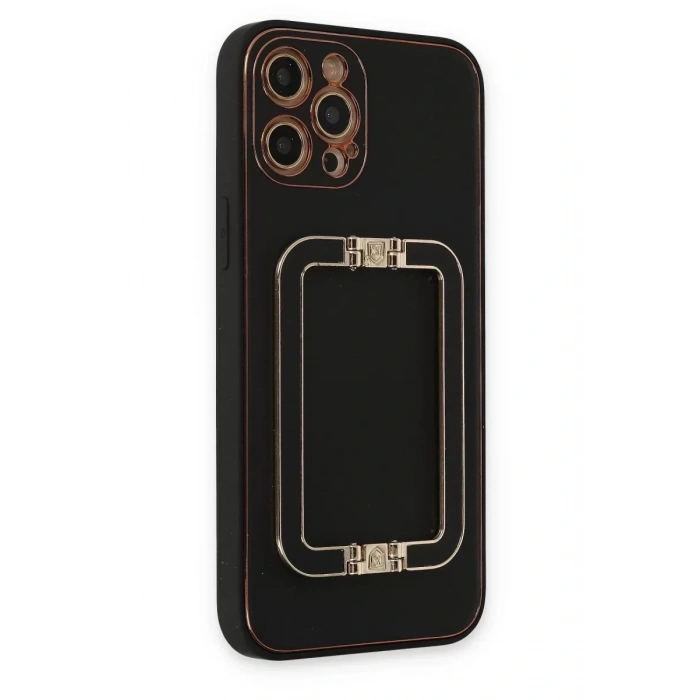 USLUCAN ALIŞVERİŞ Apple iPhone 12 Pro Kılıf Coco Elit Kapak - Siyah