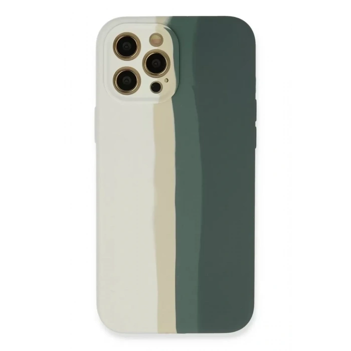 USLUCAN ALIŞVERİŞ Apple iPhone 12 Pro Kılıf Ebruli Lansman Silikon - Beyaz-Gri