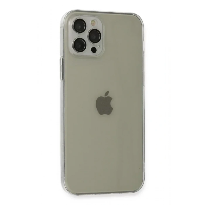 USLUCAN ALIŞVERİŞ Apple iPhone 12 Pro Kılıf Fly Lens Silikon - Şeffaf