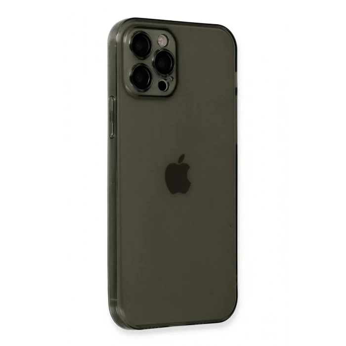 USLUCAN ALIŞVERİŞ Apple iPhone 12 Pro Kılıf Fly Lens Silikon - Siyah