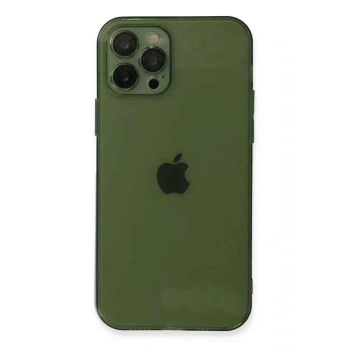 USLUCAN ALIŞVERİŞ Apple iPhone 12 Pro Kılıf Fly Lens Silikon - Yeşil