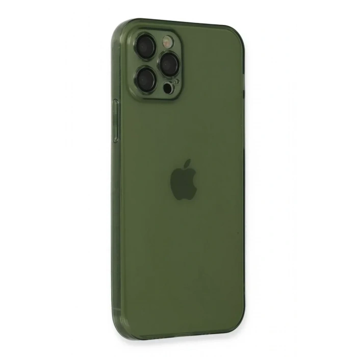 USLUCAN ALIŞVERİŞ Apple iPhone 12 Pro Kılıf Fly Lens Silikon - Yeşil