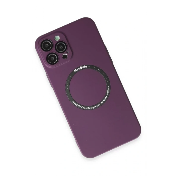 USLUCAN ALIŞVERİŞ Apple iPhone 12 Pro Kılıf Jack Magneticsafe Lens Silikon - Mürdüm