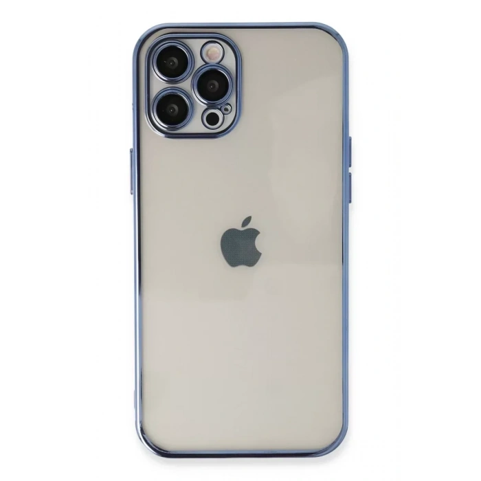 USLUCAN ALIŞVERİŞ Apple iPhone 12 Pro Kılıf Lensli Silikon - Açık Mavi