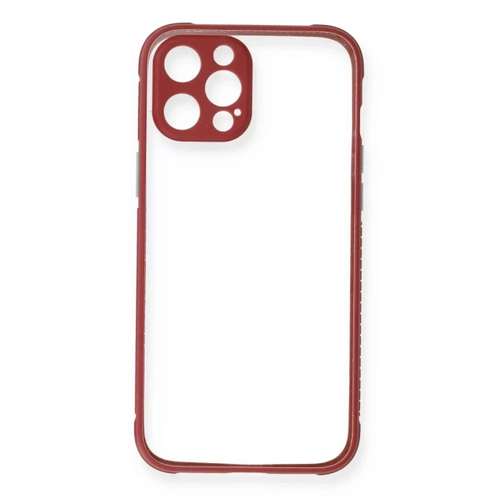 USLUCAN ALIŞVERİŞ Apple iPhone 12 Pro Kılıf Miami Şeffaf Silikon - Fuşya