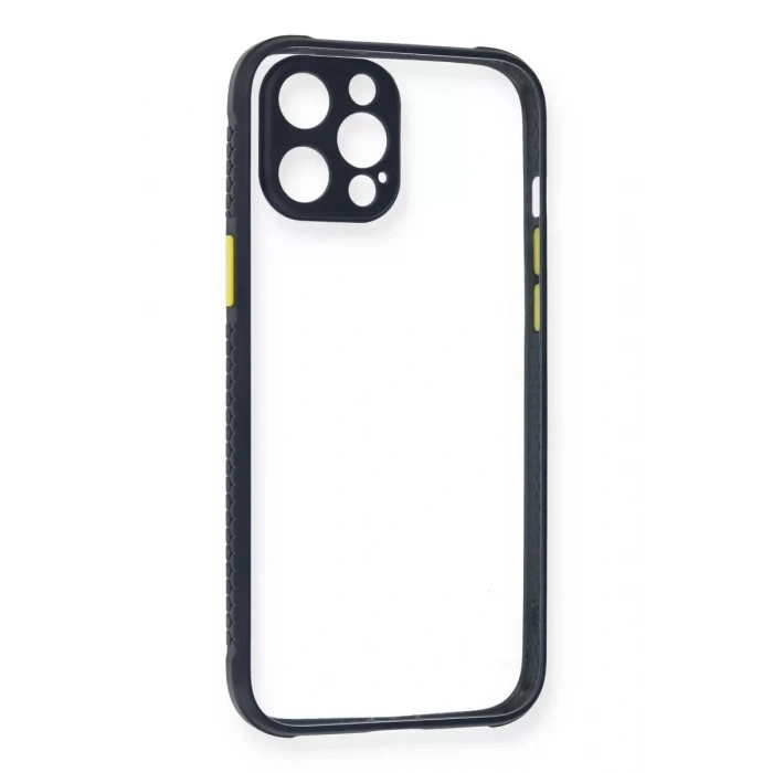 USLUCAN ALIŞVERİŞ Apple iPhone 12 Pro Kılıf Miami Şeffaf Silikon - Lacivert