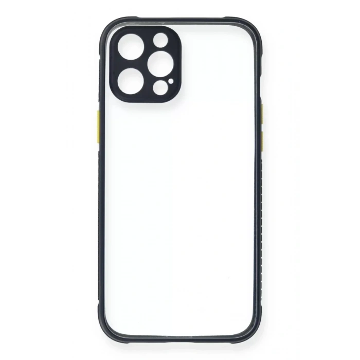 USLUCAN ALIŞVERİŞ Apple iPhone 12 Pro Kılıf Miami Şeffaf Silikon - Lacivert
