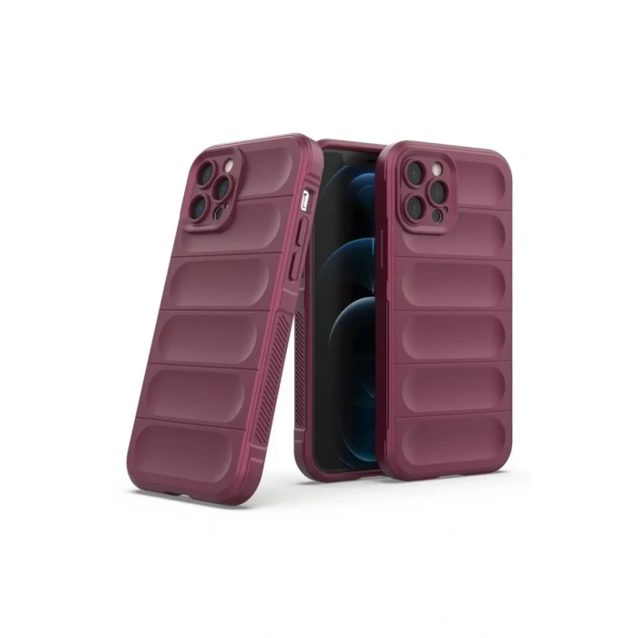USLUCAN ALIŞVERİŞ Apple iPhone 12 Pro Kılıf Optimum Silikon - Bordo