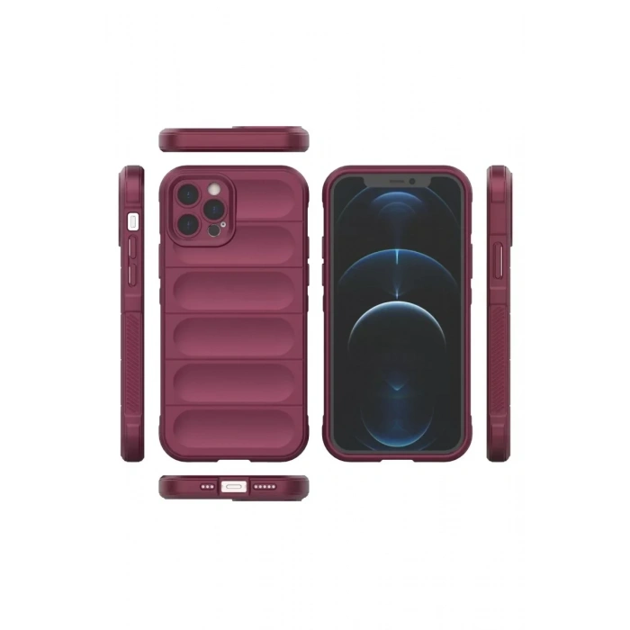 USLUCAN ALIŞVERİŞ Apple iPhone 12 Pro Kılıf Optimum Silikon - Bordo