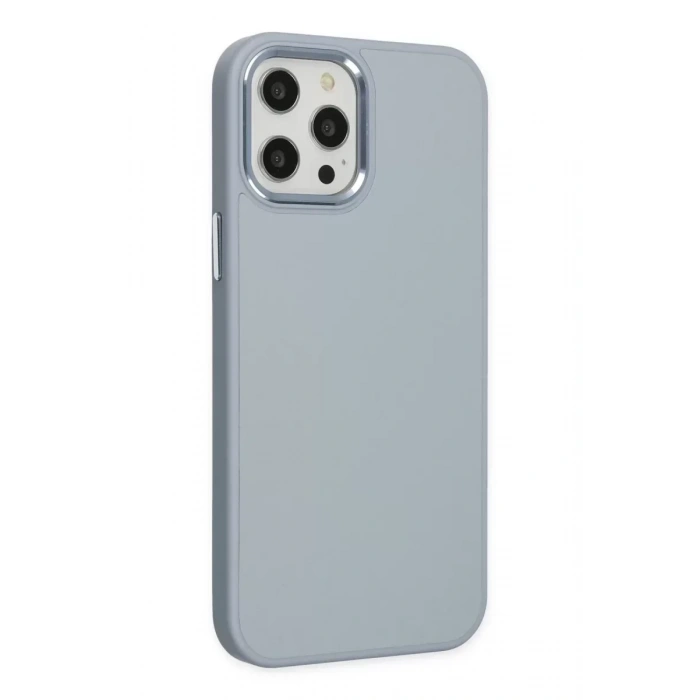 USLUCAN ALIŞVERİŞ Apple iPhone 12 Pro Max Kılıf Asya Deri Silikon - Sierra Blue