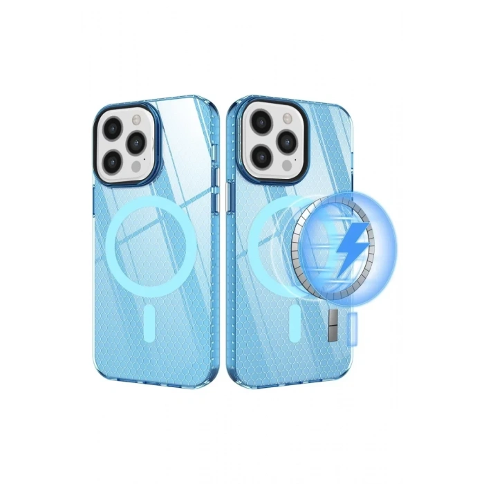 USLUCAN ALIŞVERİŞ Apple iPhone 12 Pro Max Kılıf Beta Magneticsafe Silikon - Mavi