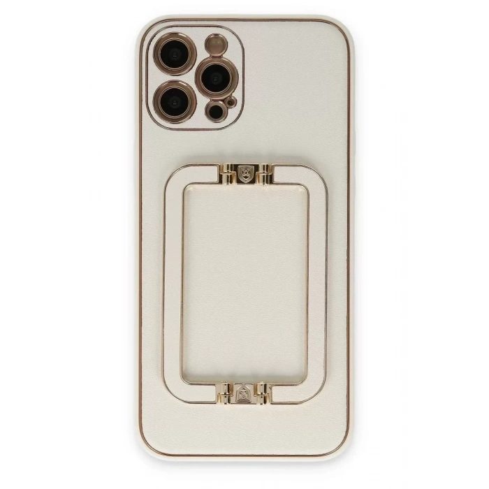 USLUCAN ALIŞVERİŞ Apple iPhone 12 Pro Max Kılıf Coco Elit Kapak - Beyaz