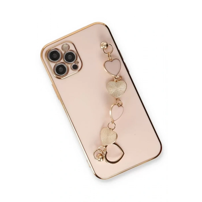 USLUCAN ALIŞVERİŞ Apple iPhone 12 Pro Max Kılıf Esila Silikon - Pudra