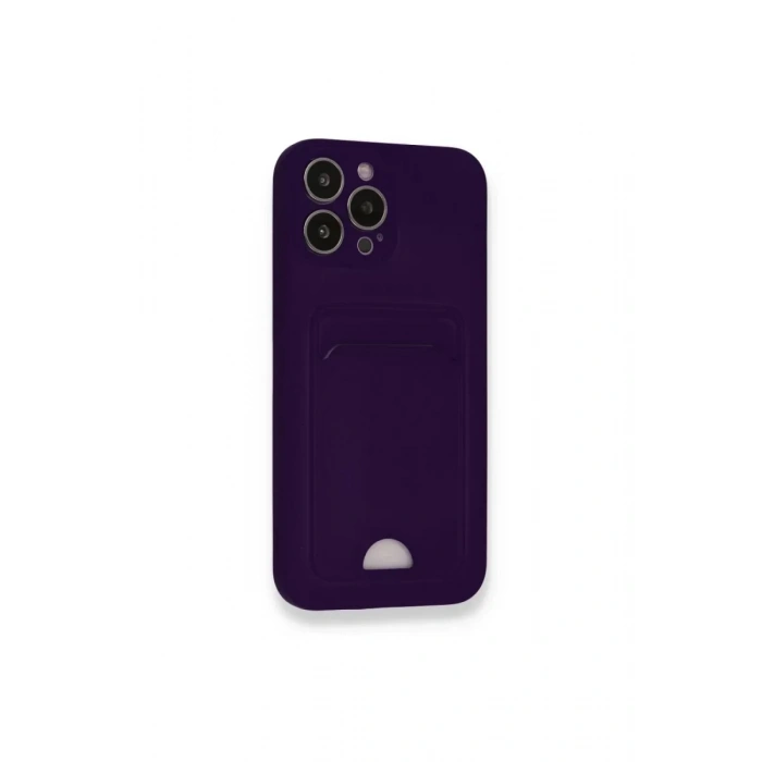USLUCAN ALIŞVERİŞ Apple iPhone 12 Pro Max Kılıf Kelvin Kartvizitli Silikon - Derin Mor