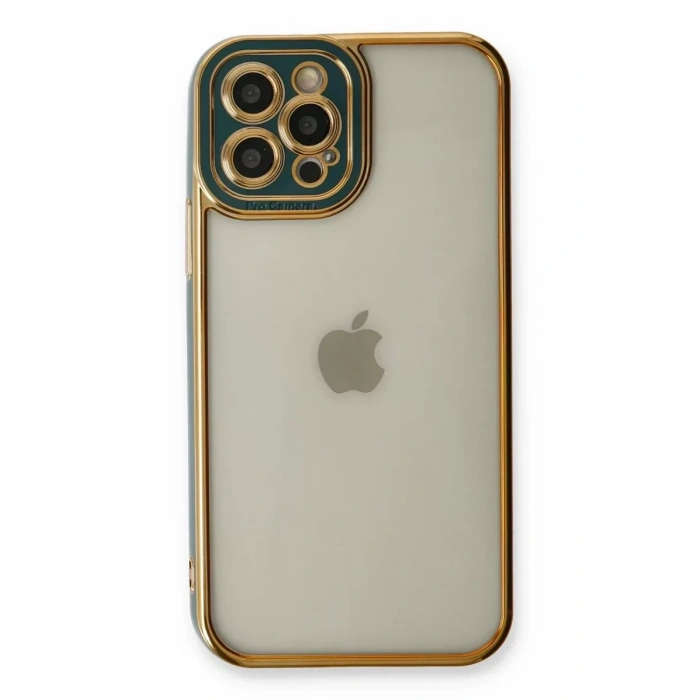 USLUCAN ALIŞVERİŞ Apple iPhone 12 Pro Max Kılıf Liva Lens Silikon - Yeşil