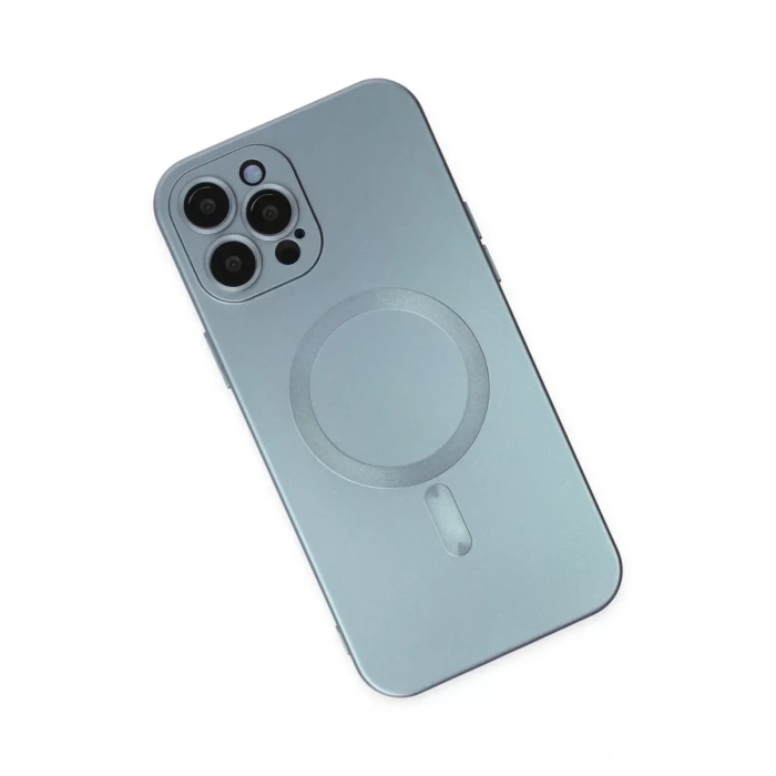 USLUCAN ALIŞVERİŞ Apple iPhone 12 Pro Max Kılıf Moshi Lens Magneticsafe Silikon - Sierra Blue