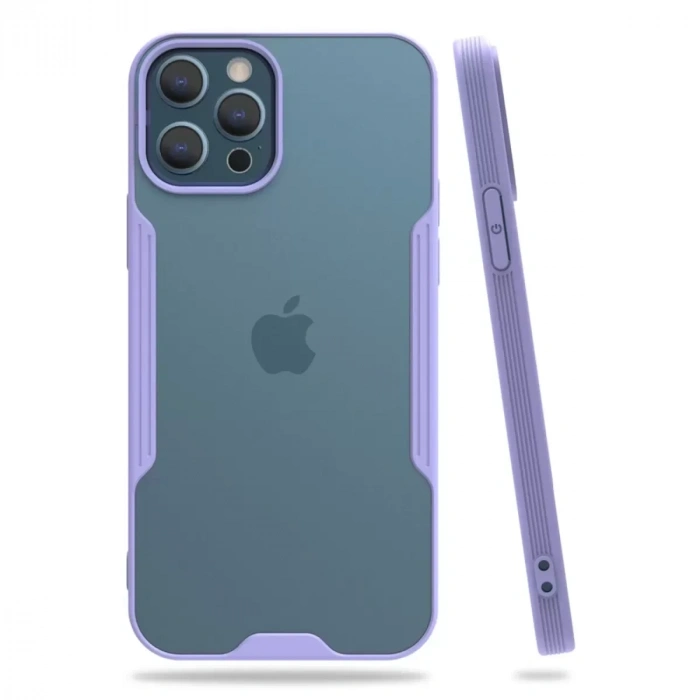 USLUCAN ALIŞVERİŞ Apple iPhone 12 Pro Max Kılıf Platin Silikon - Lila