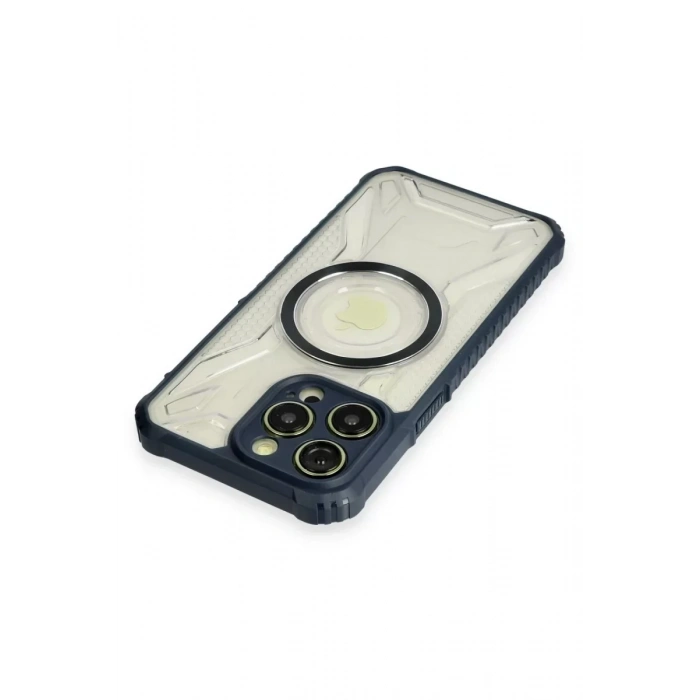 USLUCAN ALIŞVERİŞ Apple iPhone 12 Pro Max Kılıf Prag Magneticsafe Kapak - Lacivert