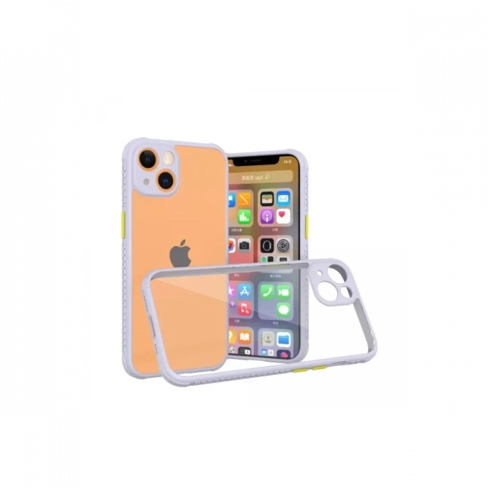 USLUCAN ALIŞVERİŞ Apple iPhone 13 Mini Kılıf Miami Şeffaf Silikon - Lila