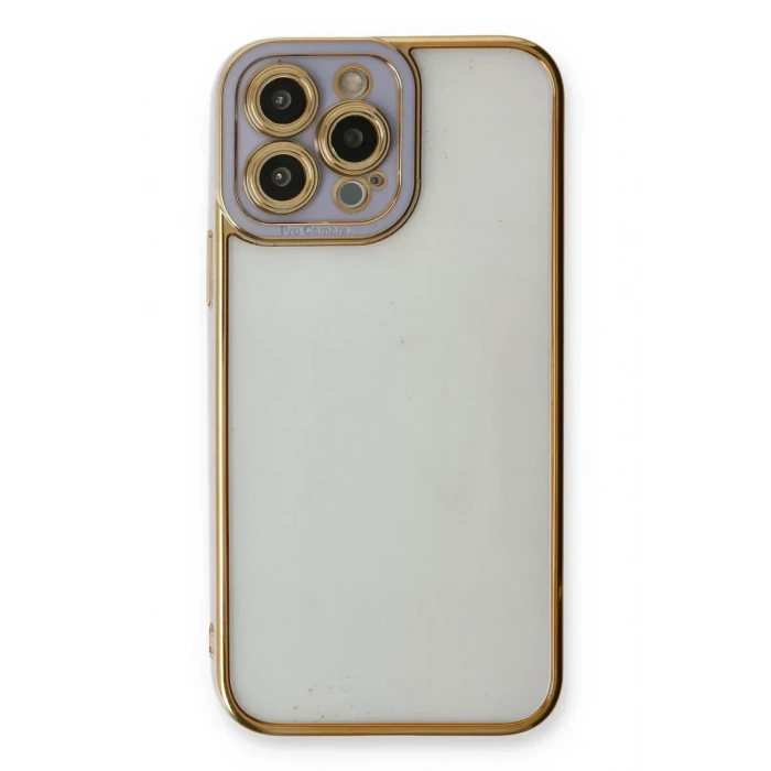 USLUCAN ALIŞVERİŞ Apple iPhone 13 Pro Kılıf Liva Lens Silikon - Lila