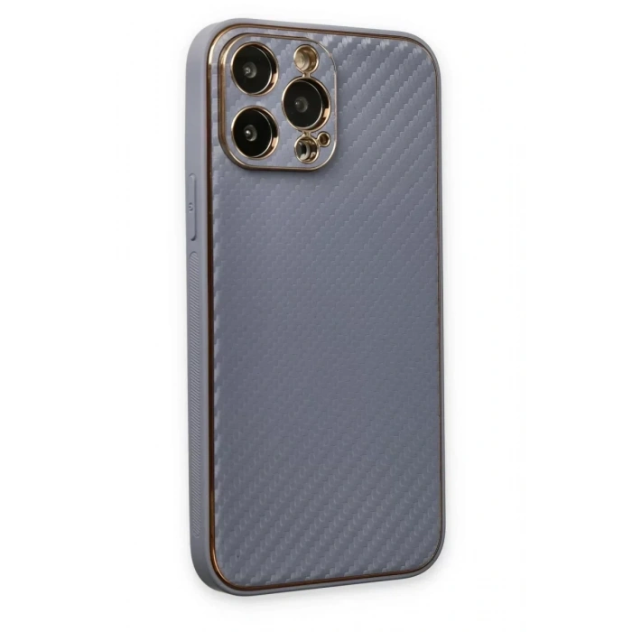 USLUCAN ALIŞVERİŞ Apple iPhone 13 Pro Max Kılıf Coco Karbon Silikon - Gri