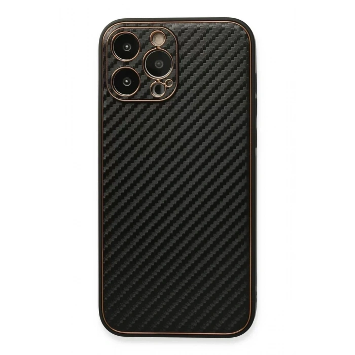 USLUCAN ALIŞVERİŞ Apple iPhone 13 Pro Max Kılıf Coco Karbon Silikon - Siyah