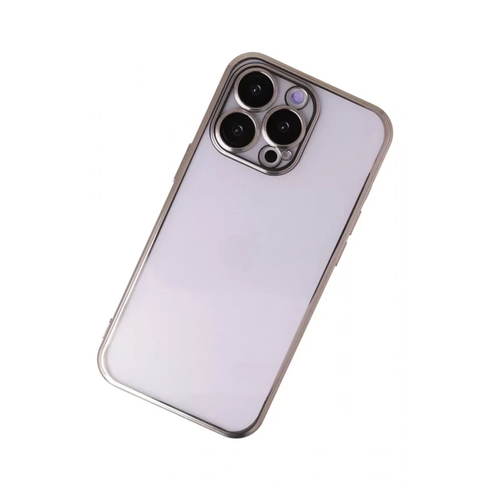 USLUCAN ALIŞVERİŞ Apple iPhone 13 Pro Max Kılıf Lensli Silikon - Gold