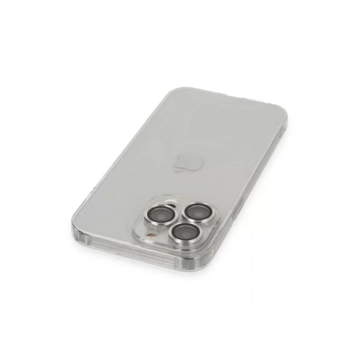 USLUCAN ALIŞVERİŞ Apple iPhone 13 Pro Max Kılıf Luko Lens Silikon - Gümüş
