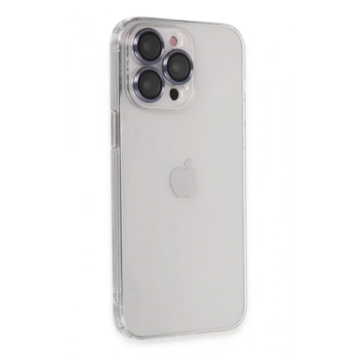 USLUCAN ALIŞVERİŞ Apple iPhone 13 Pro Max Kılıf Luko Lens Silikon - Sierra Blue