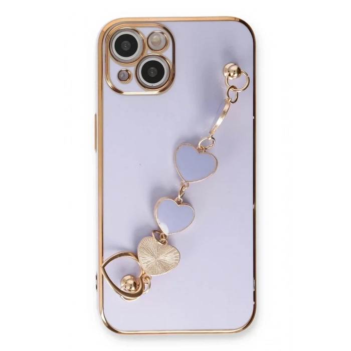 USLUCAN ALIŞVERİŞ Apple iPhone 14 Kılıf Esila Silikon - Lila