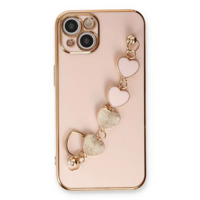 USLUCAN ALIŞVERİŞ Apple iPhone 14 Kılıf Esila Silikon - Pudra