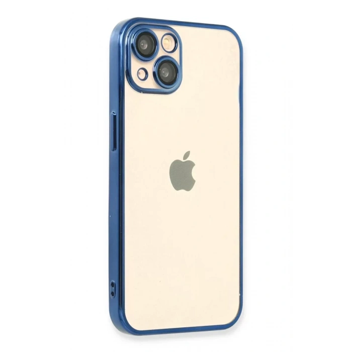 USLUCAN ALIŞVERİŞ Apple iPhone 14 Kılıf Lensli Silikon - Açık Mavi