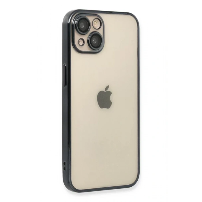 USLUCAN ALIŞVERİŞ Apple iPhone 14 Kılıf Lensli Silikon - Siyah
