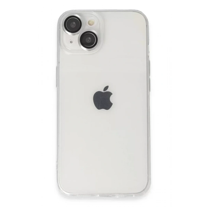 USLUCAN ALIŞVERİŞ Apple iPhone 14 Kılıf Luko Lens Silikon - Gümüş