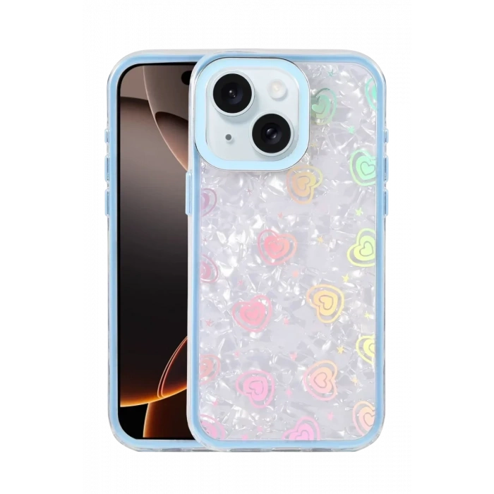 USLUCAN ALIŞVERİŞ Apple iPhone 14 Lumi Desenli Kapak - Mavi