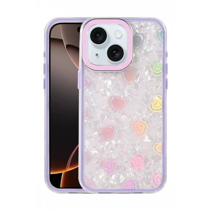 USLUCAN ALIŞVERİŞ Apple iPhone 14 Lumi Desenli Kapak - Mor