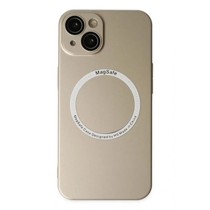 USLUCAN ALIŞVERİŞ Apple iPhone 14 Plus Kılıf Jack Magneticsafe Lens Silikon - Gold